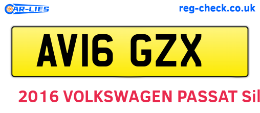 AV16GZX are the vehicle registration plates.