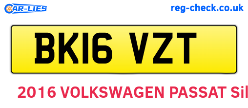 BK16VZT are the vehicle registration plates.