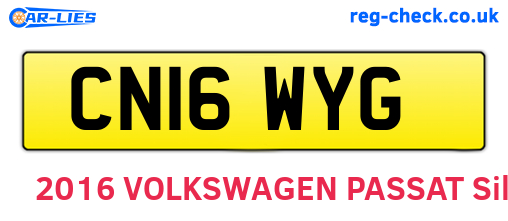 CN16WYG are the vehicle registration plates.