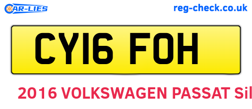 CY16FOH are the vehicle registration plates.