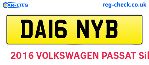 DA16NYB are the vehicle registration plates.