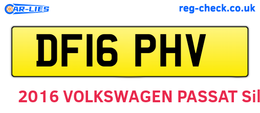 DF16PHV are the vehicle registration plates.