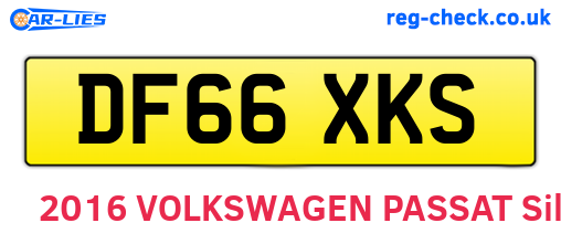 DF66XKS are the vehicle registration plates.