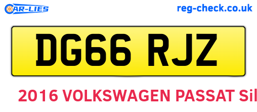 DG66RJZ are the vehicle registration plates.