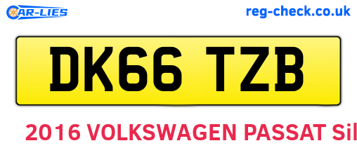 DK66TZB are the vehicle registration plates.