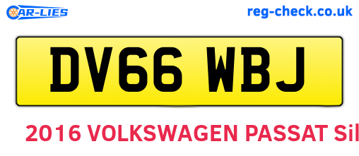 DV66WBJ are the vehicle registration plates.