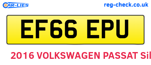 EF66EPU are the vehicle registration plates.