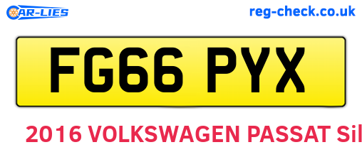 FG66PYX are the vehicle registration plates.