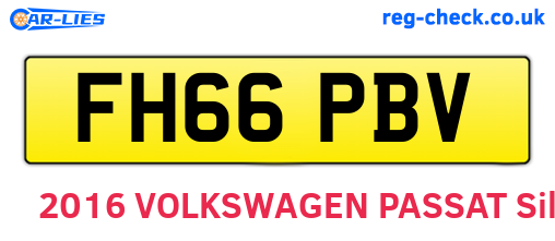 FH66PBV are the vehicle registration plates.