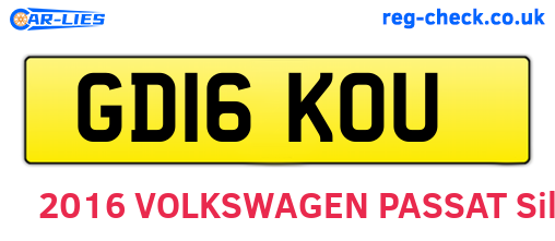 GD16KOU are the vehicle registration plates.