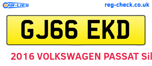 GJ66EKD are the vehicle registration plates.