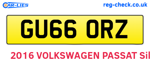 GU66ORZ are the vehicle registration plates.