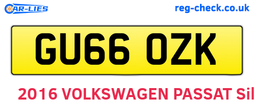 GU66OZK are the vehicle registration plates.