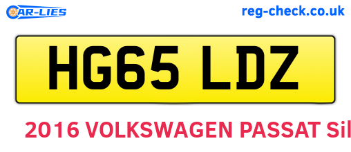 HG65LDZ are the vehicle registration plates.