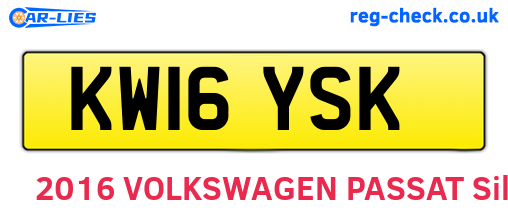 KW16YSK are the vehicle registration plates.