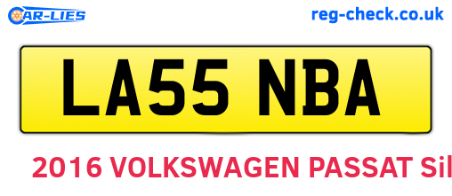LA55NBA are the vehicle registration plates.