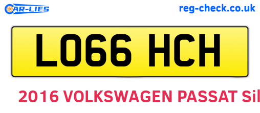LO66HCH are the vehicle registration plates.