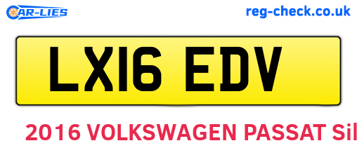 LX16EDV are the vehicle registration plates.
