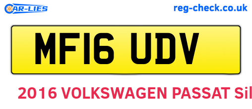MF16UDV are the vehicle registration plates.