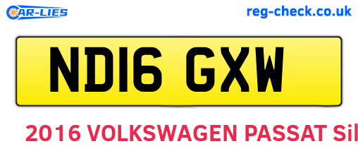 ND16GXW are the vehicle registration plates.