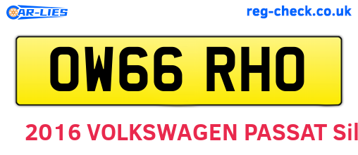 OW66RHO are the vehicle registration plates.