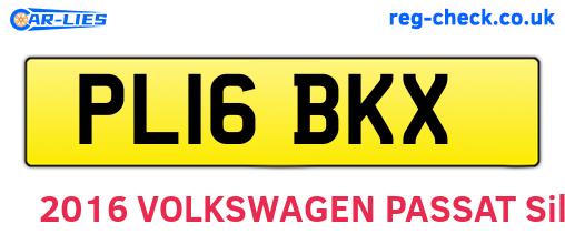 PL16BKX are the vehicle registration plates.
