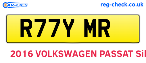R77YMR are the vehicle registration plates.