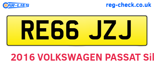 RE66JZJ are the vehicle registration plates.