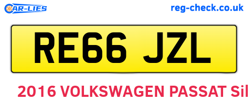 RE66JZL are the vehicle registration plates.