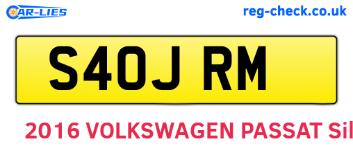 S40JRM are the vehicle registration plates.