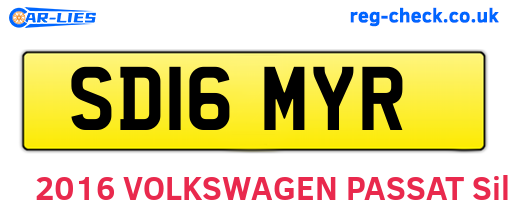 SD16MYR are the vehicle registration plates.
