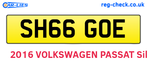 SH66GOE are the vehicle registration plates.