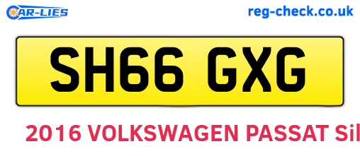 SH66GXG are the vehicle registration plates.