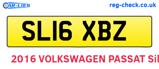 SL16XBZ are the vehicle registration plates.