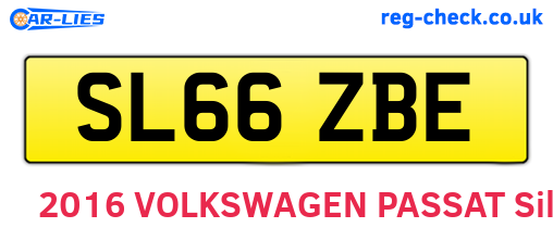 SL66ZBE are the vehicle registration plates.