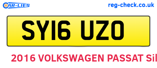 SY16UZO are the vehicle registration plates.