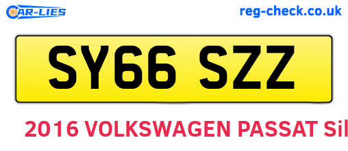 SY66SZZ are the vehicle registration plates.
