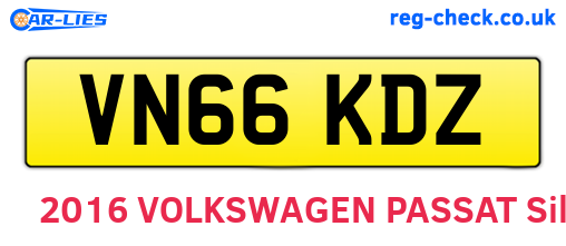 VN66KDZ are the vehicle registration plates.