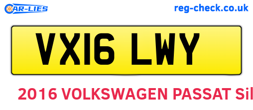 VX16LWY are the vehicle registration plates.