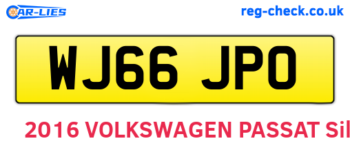 WJ66JPO are the vehicle registration plates.