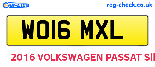 WO16MXL are the vehicle registration plates.