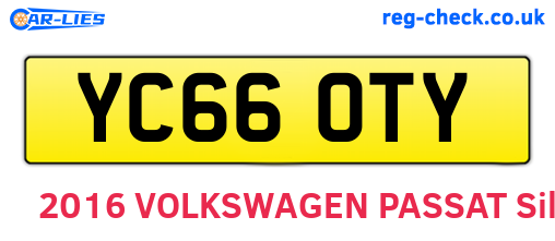 YC66OTY are the vehicle registration plates.
