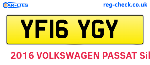 YF16YGY are the vehicle registration plates.