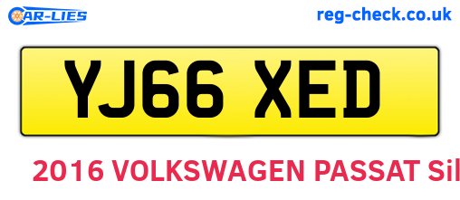 YJ66XED are the vehicle registration plates.