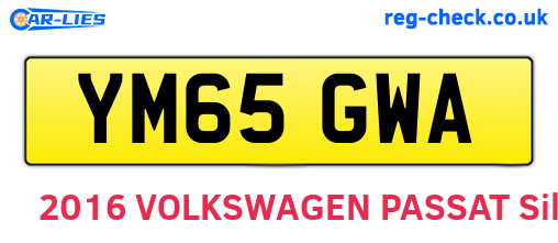 YM65GWA are the vehicle registration plates.