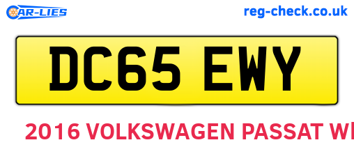 DC65EWY are the vehicle registration plates.