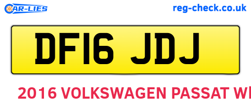 DF16JDJ are the vehicle registration plates.