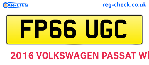 FP66UGC are the vehicle registration plates.