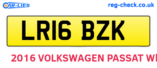 LR16BZK are the vehicle registration plates.
