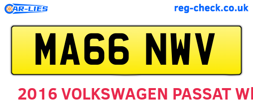 MA66NWV are the vehicle registration plates.